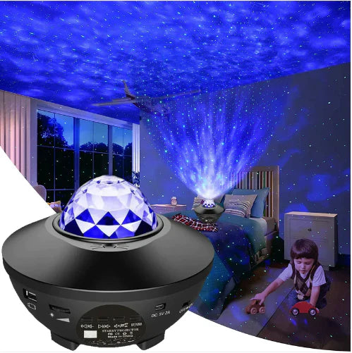 GALAXY PROJECTOR NIGHT LIGHT TABLE LAMP, USB LED BLUETOOTH MUSIC SPEAKER WITH 21 LIGHTING MODES