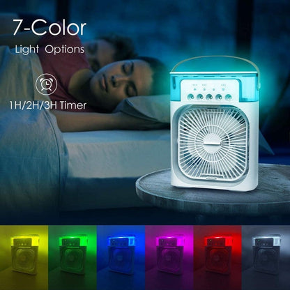 Electric Fan, portable Usb Mini Air Conditioner Timing 3 Speeds Setting,cooler Wind Spray Wide Angled Adjust With 600ml Capacity(random Color )⭐ Best for Personal Use  ⭐ Comes with Humidifer  ✔️ 15 Days Check Warranty