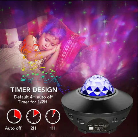 GALAXY PROJECTOR NIGHT LIGHT TABLE LAMP, USB LED BLUETOOTH MUSIC SPEAKER WITH 21 LIGHTING MODES