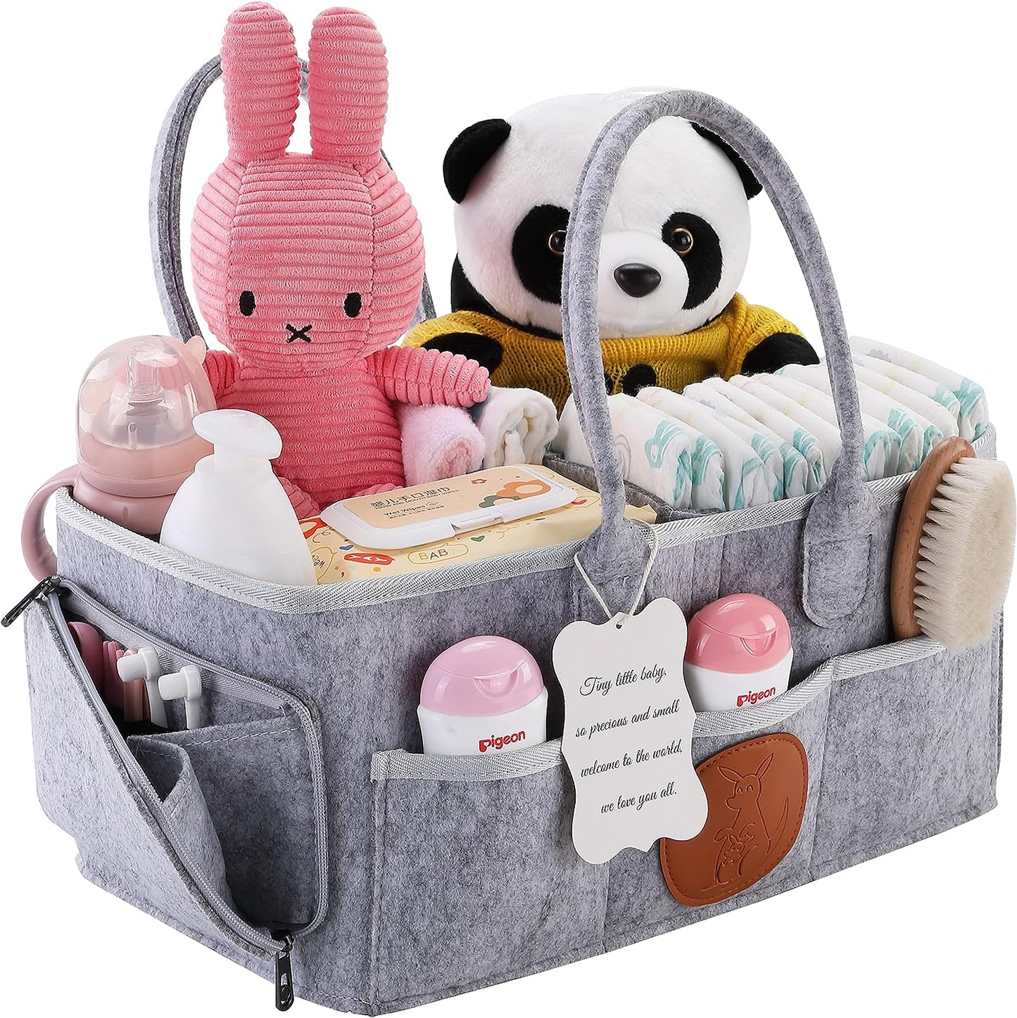 👶🏻 Foldable Travel Felt Storage Bag Baby Diaper Caddy Organizer 👶🏻