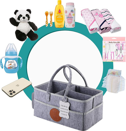 👶🏻 Foldable Travel Felt Storage Bag Baby Diaper Caddy Organizer 👶🏻