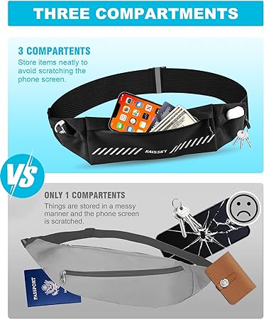 Running Fanny Pack - Slim, Sporty Waist Belt Bag with Phone Holder, Ideal for Runners - Comfortable and Stylish Running Belt for Men and Women