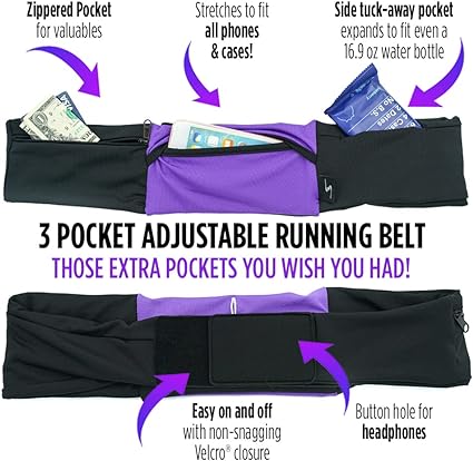 Running Fanny Pack - Slim, Sporty Waist Belt Bag with Phone Holder, Ideal for Runners - Comfortable and Stylish Running Belt for Men and Women