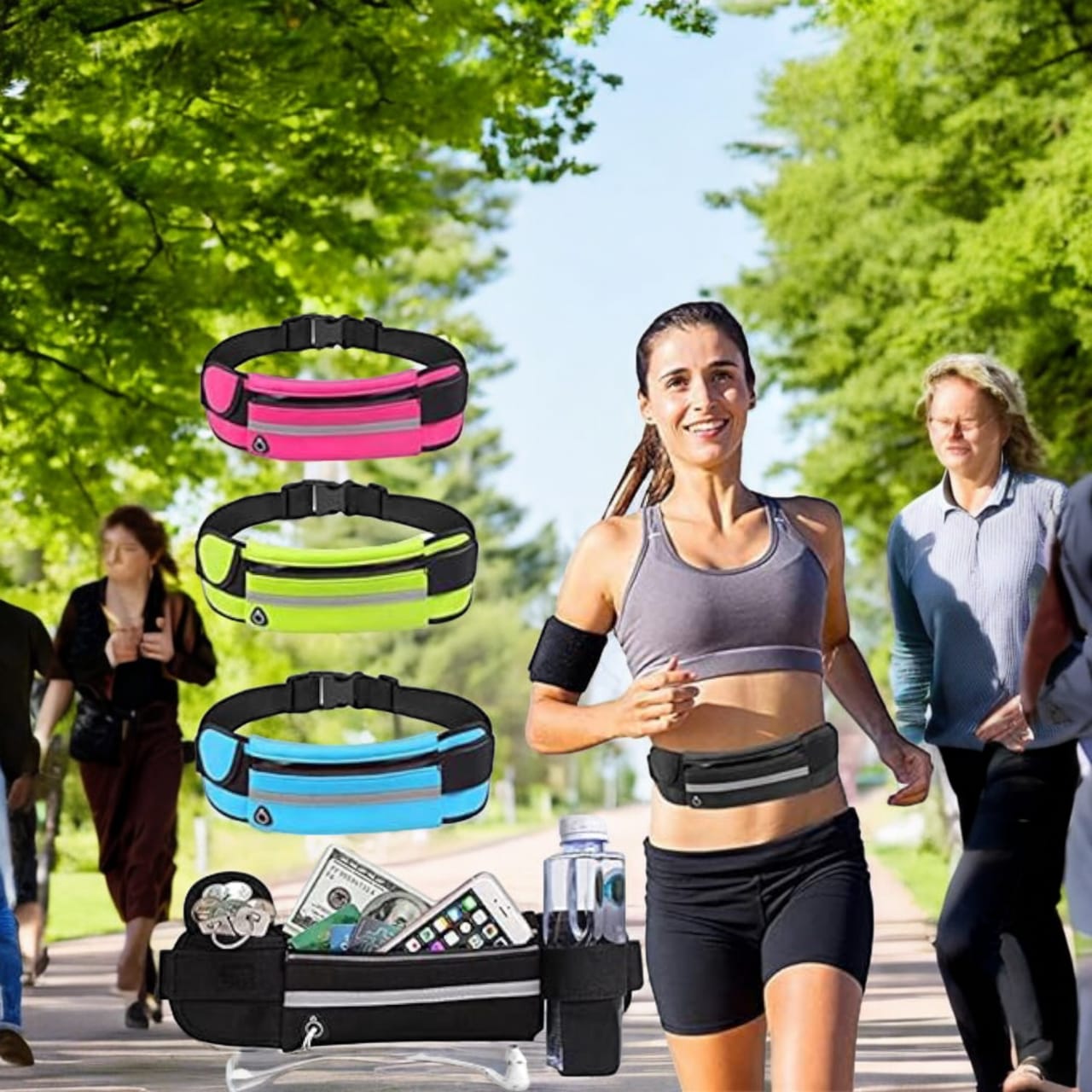 Running Fanny Pack - Slim, Sporty Waist Belt Bag with Phone Holder, Ideal for Runners - Comfortable and Stylish Running Belt for Men and Women