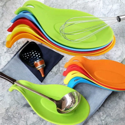 Spoon Holders Fork Spatula Rack Shelf Organizer Plastic Spoon Rest Chopsticks Holder Non-slip Spoons Pad -Kitchen Spoon Mat Rest, Spoon Holder for Stove Top, Utensil Rest for Kitchen Counter