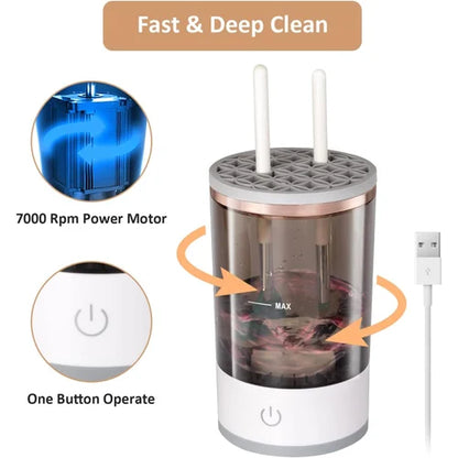 3-in-1 Automatic Makeup Brush Cleaning Drying Stand Electric Makeup Brush Cleaner Machine With USB Charging Cosmetic Brush Rack...